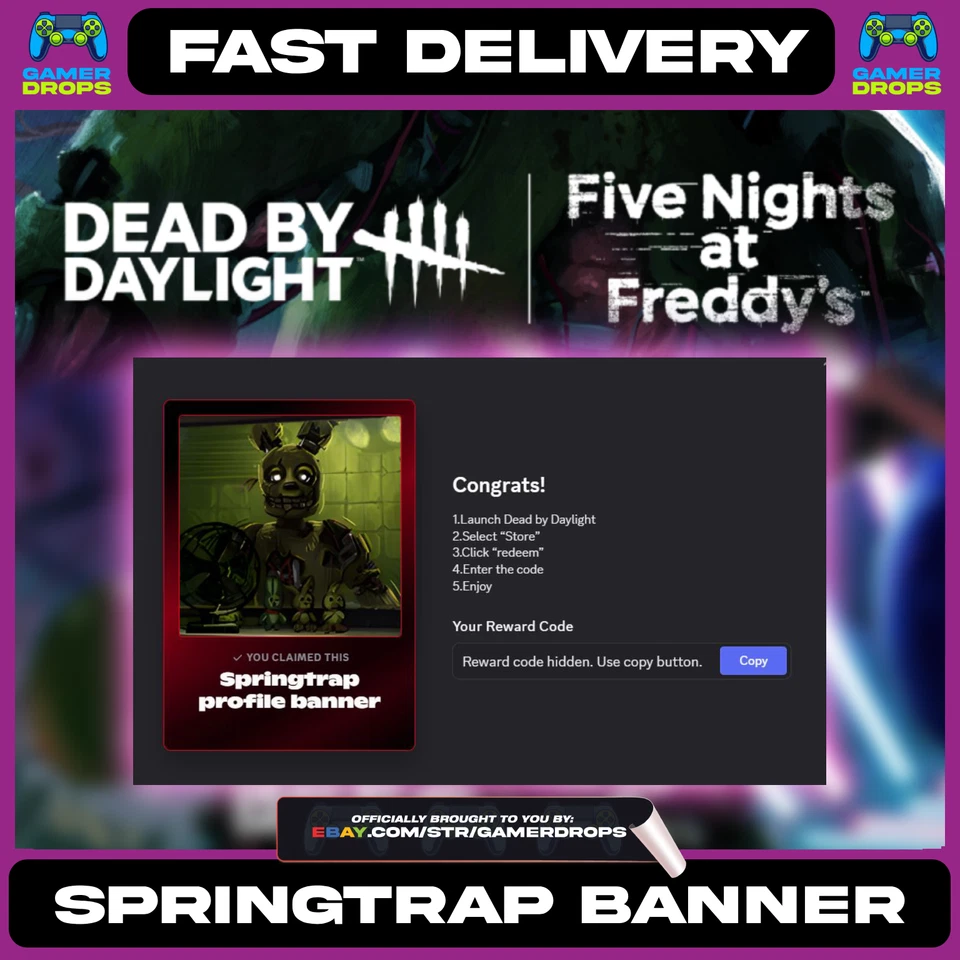 Banner Springtrap de atracción de terror Dead By Daylight FNAF Foto 1 de 1