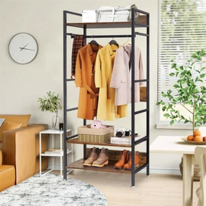 Versatile Clothes Garment Racks Incredible Capacity Closet Organizer Metal Frame - Picture 1 of 12