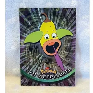 Vintage Pokemon TV Animation Series Card #70 Weepinbell Holo-Black Topps-(1999) - Picture 1 of 10
