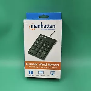 Manhattan Number Pad Tastiera Cablata USB Tastiera Numerica 18 Completo SCATOLA APERTA TESTATA - Foto 1 di 6