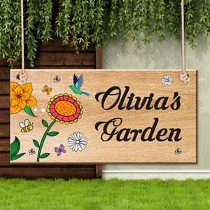 Personalised Welcome Garden Sign Door Sign Hanging Decorative Plaque Outside - Picture 1 of 11