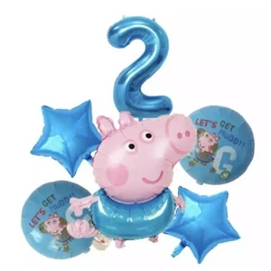 Peppa Pig George Luftballons 2. Geburtstag Party Deko Alter 2 Jungen Mädchen - Bild 1 von 2