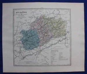 Original antique map HAUTE SAONE DEPARTMENT, FRANCE, VESOUL, Le Vasseur, 1878 - Picture 1 of 4