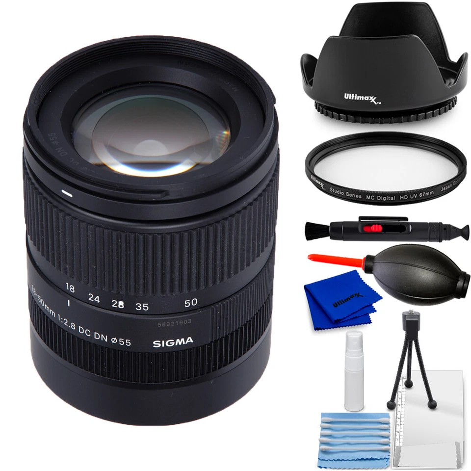 Sigma 18-50mm f/2.8 DC DN Contemporary Lens for Canon RF 585972 - 7PC Bundle - Image 1 of 1