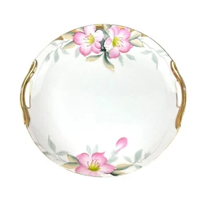 Noritake 1910 Azalea Handled Hand Painted Cake Plate 9 5/8'' Floral & Gold Trim - Picture 1 of 5