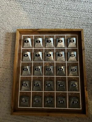 Rare Wood/metal Hanging Advent Calendar - Image 1 of 4