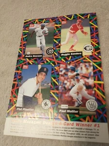 1992 Topps Magazine Baseball Uncut Sheet Cards Design A Card Winner #1 - Molitor - Picture 1 of 3