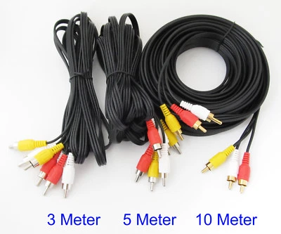 5x Triplets RCA Phono Male cable 3 RCA Phono Male to 3 RCA Male Audio Cable Lot - Image 1 of 4