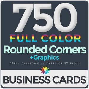 750 tarjetas de visita a todo color en ambos lados esquinas redondeadas, diseño y envío gratuitos - Imagen 1 de 2