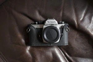 Genuine Real Leather Half Camera Case Bag Cover for Nikon FM2 FM FM2n FE FE2 - Picture 1 of 20