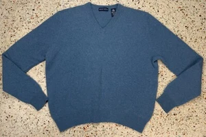 Grant Thomas Vintage 100% Wool V-Neck Sweater Made In Hong Kong Size Large - Picture 1 of 7