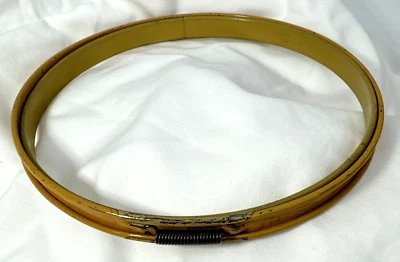 Vintage Embroidery Hoop 6” Spring Tension Cork Lined Metal Enamel 6 Inch *Note - Image 1 of 4