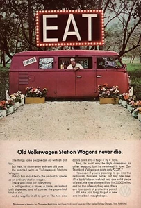 1966 Volkswagen Bus Station Wagon "Never Die" Original Color Ad - Picture 1 of 1