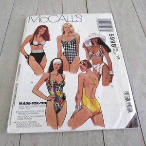 Sewing Pattern Vintage McCalls #5998SZ 16 Bust38 Swim Suit FF/Complete 1992 - Picture 1 of 3