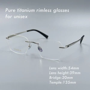2025 New Rimless glasses frame women pure titanium eyeglasses men silver glasses - Picture 1 of 10