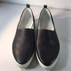 Ecco Black Leather 1in Platform Slip On Loafers Womens Size 9 Portugal - Picture 1 of 9