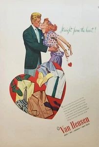 1947 Van Heusen Camisas Hombre Vintage Anuncio Directo Desde el Corazón - Imagen 1 de 1