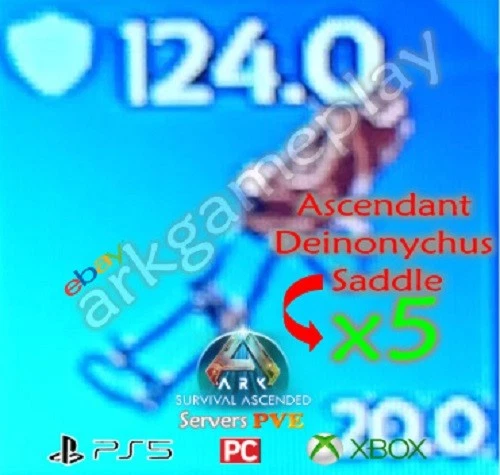 Ark Ascended- PVE - Ascendant Deinonychus Saddle 124 (x5) ( PC / Xbox / PS5 ) - Image 1 of 2