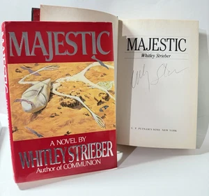 MAJESTIC Signed 1st Edition First Printing Strieber 1989 HC DJ UFO Alien COMMUNI - Imagen 1 de 7
