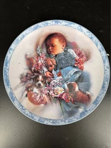 Plato de intercambio Bradford vintage 1994 coleccionable "Puppy Dog Tails" por Lee Bogle - Imagen 1 de 2