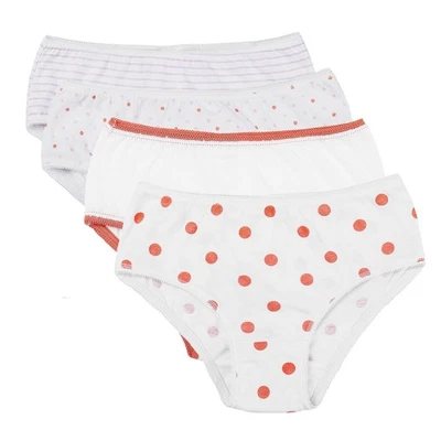 Buyless Fashion Girls Panties Assorted Colors Soft Cotton Brief Underwear 4 Pack - Image 1 of 4