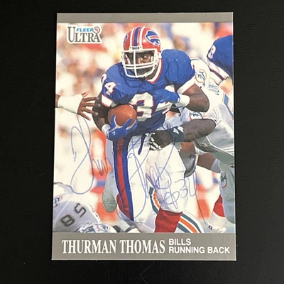 1991 Ultra Thurman Thomas #10 Buffalo Bills Football Card AUTO IN PEN - Image 1 of 4