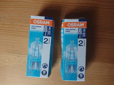 Osram Halopin Pro G9 Halogen Dimmable 20W=25W 235 lms lumens 230V 2 bulbs in box - Image 1 of 4