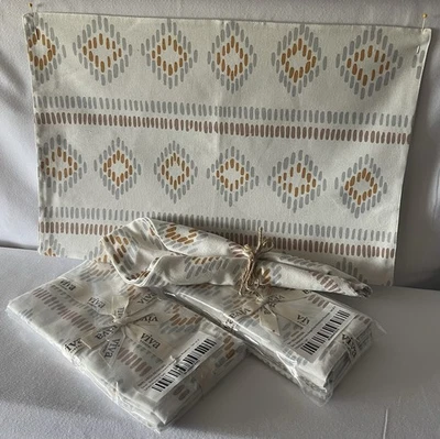 VIETRI VIVA Bohemio Lino/Juego/4 Manteles/Juego/4 Servilletas a Juego NUEVO Beige/Gris Foto 1 de 4