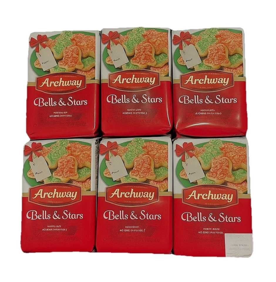 Archway Christmas  Cookies, Bells and Stars, Pack Of 6 - Image 1 of 1