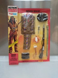 VINTAGE PALITOY ACTION MAN INDIAN BRAVE CARDED UNIFORM - Picture 1 of 13