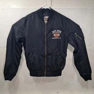 Harley-Davidson Hot Rod Muskegon MI Jacke Herren XS Schwarz Nylon Bomber Gesteppt - Bild 1 von 17