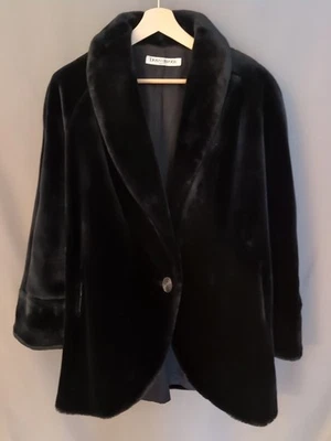 Abrigo Suave De Colección Donnybrook Negro Imitación Piel Visón Terciopelo Grande Hecho en EE. UU. NOTA Foto 1 de 4