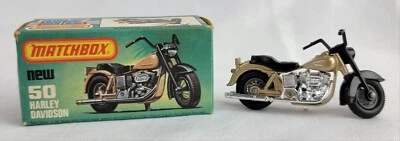 СУПЕРБЫСТРЫЙ БРОНЗОВЫЙ МОТОЦИКЛ MATCHBOX HARLEY DAVIDSON NO50 КАК НОВЫЙ В КОРОБКЕ L 1980 - Изображение 1 из 4