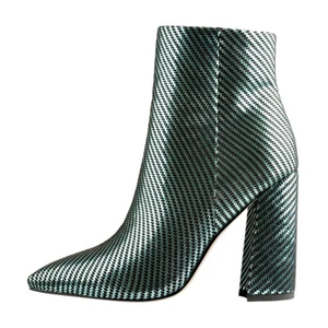 Onlymaker Stripe Sequined Ankle Booties High Heel Short Combat Boots Short Calf - Bild 1 von 12