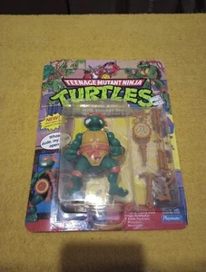 Vintage 1991 Teenage Mutant Ninja Turtle Michaelangelo With Storage Shell - Picture 1 of 4