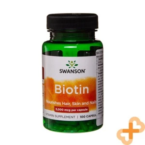 SWANSON BIOTINA 5000mcg 100 Cápsulas Nutre Cabello Piel Uñas Suplemento Vitamínico - Imagen 1 de 24