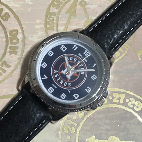New Houston Astros Mens Classic Sports Watch Leather Band Licensed MLB Cover