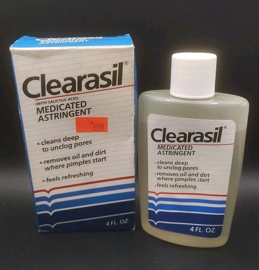 Astringente medicado acné Clearasil vintage años 70-80 tamaño grande 4,0 OZ Foto 1 de 4