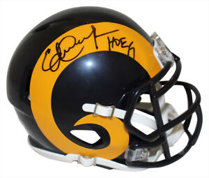 Eric Dickerson Signed Los Angeles Rams 81-99 Speed Mini Helmet HOF BAS 38879