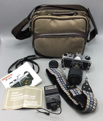 Lente Pentax K 1000 SLR 70 mm con flash, bolsa, manual, correa (C-5) Foto 1 de 4