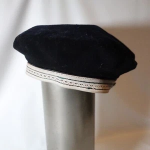 Vintage Zephyr Basque Beret Wool Felt Black - Picture 1 of 14