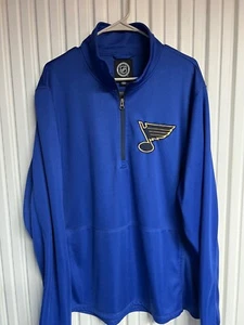 St. Louis Blues Pullover Mens XL NHL 1/4 Zip Sweater Blue Hockey Embroidered - Picture 1 of 4