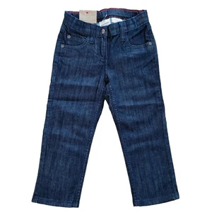 Hanna Andersson Jeans Girls Straight Leg Dark Wash Blue Denim Sz 100cm or 4 NEW - Picture 1 of 16