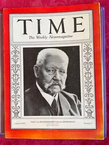 1934 JULY 16 TIME MAGAZINE - PAUL VON HINDENBURG, - T 428, vintage original - Picture 1 of 5