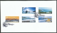 NEW ZEALAND 2017 SURF BREAKS SET WITH FIRST DAY CANCEL ON CARD BIN PRICEGB£6.00
