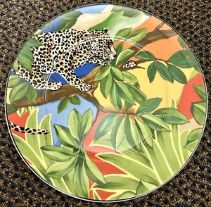 Vintage Mikasa 12.5” Plate. UH065 Amazon, Leopard In Tree, Germany, Dish - Picture 1 of 4