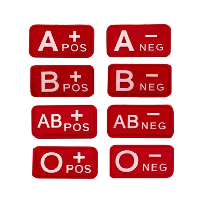 CH4X4 3D PVC Patches – Blood Type Style (Red) - Image 1 of 2