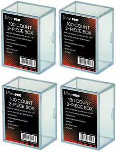 4 x Ultra PRO 100 Count Storage Box 2-piece Standard Trading Cards 100ct - Picture 1 of 3