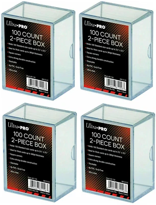 4 x Ultra PRO 100 Count Storage Box 2-piece Standard Trading Cards 100ct - Image 1 of 3