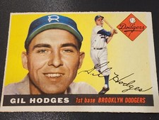Gil Hodges, 1955 Topps, No. 187, Brooklyn Dodgers, NM